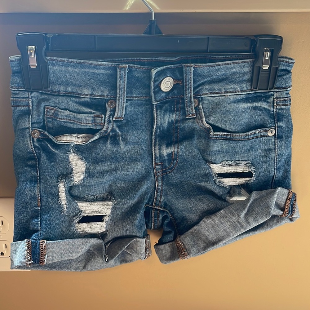 aeropostale dark denim shorts